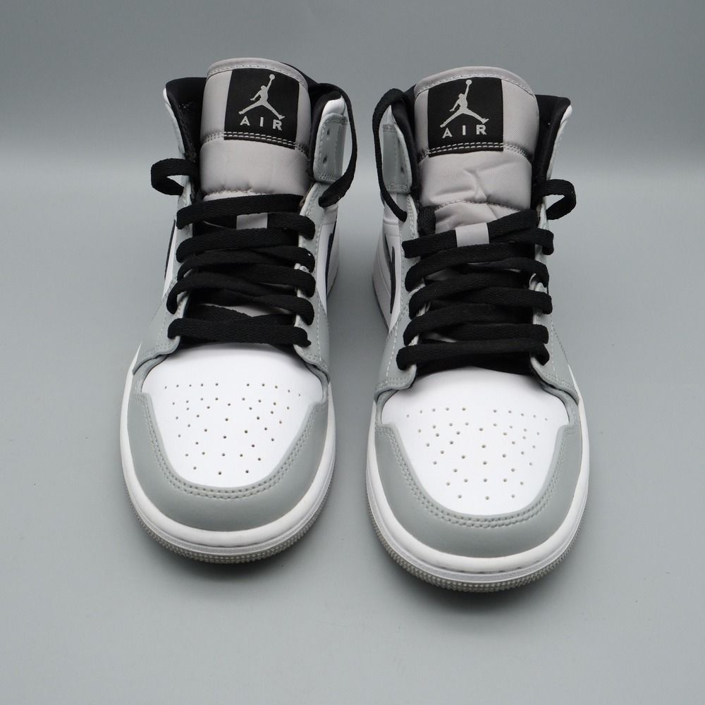 Jordan 1 Mid Mens Grey White Black 554724-092 Streetwear 7.5 Sneaker - Picture 9 of 11